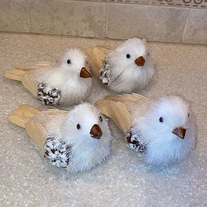 Snow Bird Ornaments - Set of 4